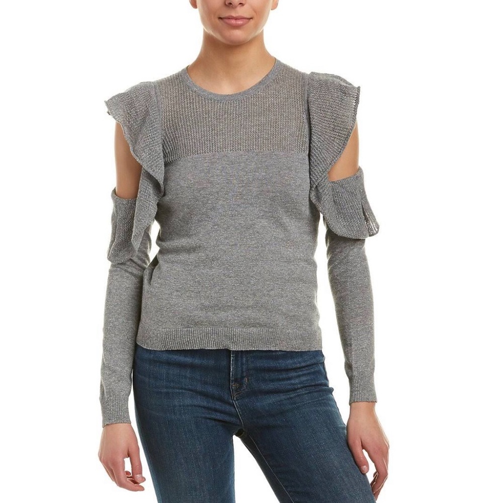 BCBG Ruffle Shoulder Sweater